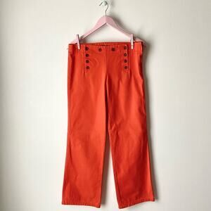 J. Crew Bright Orange Button-Front Pants